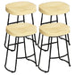 Modern Armless Backless Counter Stool Iron Kitchen Bar Stool with Wooden Seat and Pedal Black 4 Piece Set Counter Stool(26"H) Clearhalo 'Bar Furniture' 'Bar Stools' 'bar_stools' 'furn' 'furn_bar_stools' 'furniture_bar_stools' 'Kitchen & Dining Furniture' 'kitchen&dining_furn' 'kitchen' 'kitchen_furn' Furniture' 4471487