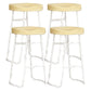 Modern Armless Backless Counter Stool Iron Kitchen Bar Stool with Wooden Seat and Pedal White 4 Piece Set Bar Stool(30"H) Clearhalo 'Bar Furniture' 'Bar Stools' 'bar_stools' 'furn' 'furn_bar_stools' 'furniture_bar_stools' 'Kitchen & Dining Furniture' 'kitchen&dining_furn' 'kitchen' 'kitchen_furn' Furniture' 4471491