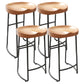 Modern Armless Backless Counter Stool Iron Kitchen Bar Stool with Wooden Seat and Pedal Gloss Black 4 Piece Set Clearhalo 'Bar Furniture' 'Bar Stools' 'bar_stools' 'furn' 'furn_bar_stools' 'furniture_bar_stools' 'Kitchen & Dining Furniture' 'kitchen&dining_furn' 'kitchen' 'kitchen_furn' Furniture' 4471492