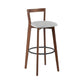Modern Backrest Armless Counter Stool Wood kitchen Bar Stool with Cushion and Pedal Clearhalo 'Bar Furniture' 'Bar Stools' 'bar_stools' 'furn' 'furn_bar_stools' 'furniture_bar_stools' 'Kitchen & Dining Furniture' 'kitchen&dining_furn' 'kitchen' 'kitchen_furn' Furniture' 4471499