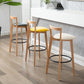 Modern Backrest Armless Counter Stool Wood kitchen Bar Stool with Cushion and Pedal Clearhalo 'Bar Furniture' 'Bar Stools' 'bar_stools' 'furn' 'furn_bar_stools' 'furniture_bar_stools' 'Kitchen & Dining Furniture' 'kitchen&dining_furn' 'kitchen' 'kitchen_furn' Furniture' 4471502