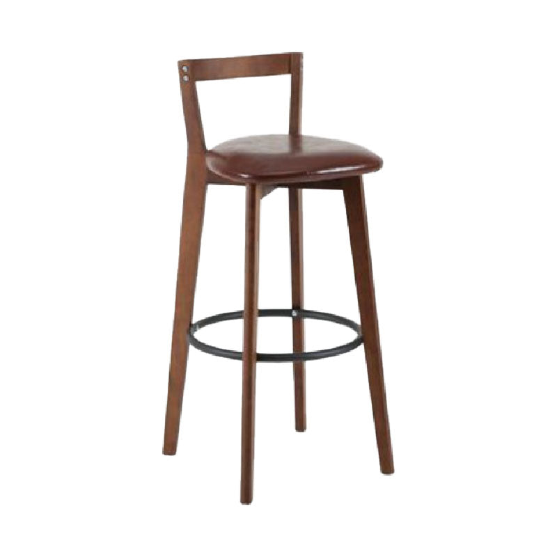 Modern Backrest Armless Counter Stool Wood kitchen Bar Stool with Cushion and Pedal Clearhalo 'Bar Furniture' 'Bar Stools' 'bar_stools' 'furn' 'furn_bar_stools' 'furniture_bar_stools' 'Kitchen & Dining Furniture' 'kitchen&dining_furn' 'kitchen' 'kitchen_furn' Furniture' 4471504