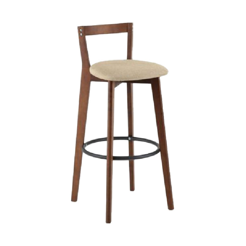 Modern Backrest Armless Counter Stool Wood kitchen Bar Stool with Cushion and Pedal Clearhalo 'Bar Furniture' 'Bar Stools' 'bar_stools' 'furn' 'furn_bar_stools' 'furniture_bar_stools' 'Kitchen & Dining Furniture' 'kitchen&dining_furn' 'kitchen' 'kitchen_furn' Furniture' 4471505
