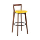 Modern Backrest Armless Counter Stool Wood kitchen Bar Stool with Cushion and Pedal Clearhalo 'Bar Furniture' 'Bar Stools' 'bar_stools' 'furn' 'furn_bar_stools' 'furniture_bar_stools' 'Kitchen & Dining Furniture' 'kitchen&dining_furn' 'kitchen' 'kitchen_furn' Furniture' 4471511