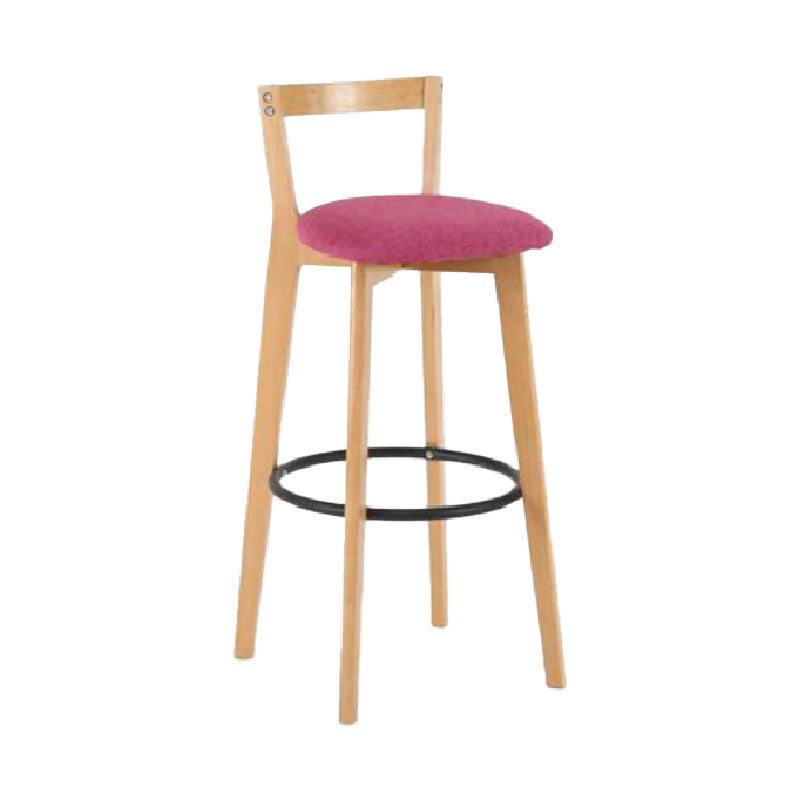 Modern Backrest Armless Counter Stool Wood kitchen Bar Stool with Cushion and Pedal Clearhalo 'Bar Furniture' 'Bar Stools' 'bar_stools' 'furn' 'furn_bar_stools' 'furniture_bar_stools' 'Kitchen & Dining Furniture' 'kitchen&dining_furn' 'kitchen' 'kitchen_furn' Furniture' 4471513