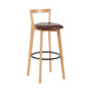 Modern Backrest Armless Counter Stool Wood kitchen Bar Stool with Cushion and Pedal Clearhalo 'Bar Furniture' 'Bar Stools' 'bar_stools' 'furn' 'furn_bar_stools' 'furniture_bar_stools' 'Kitchen & Dining Furniture' 'kitchen&dining_furn' 'kitchen' 'kitchen_furn' Furniture' 4471514