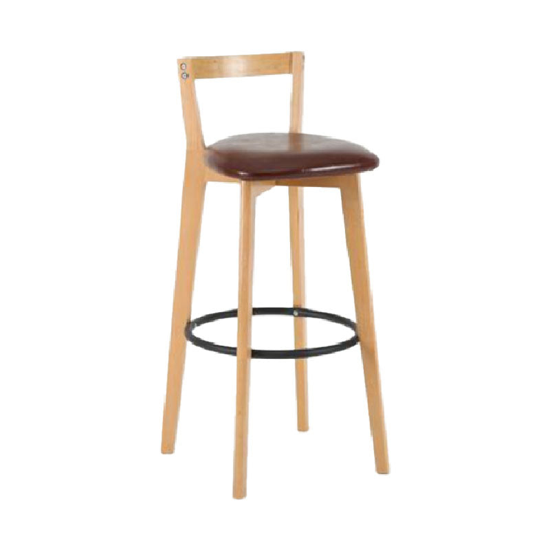 Modern Backrest Armless Counter Stool Wood kitchen Bar Stool with Cushion and Pedal Clearhalo 'Bar Furniture' 'Bar Stools' 'bar_stools' 'furn' 'furn_bar_stools' 'furniture_bar_stools' 'Kitchen & Dining Furniture' 'kitchen&dining_furn' 'kitchen' 'kitchen_furn' Furniture' 4471514