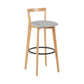 Modern Backrest Armless Counter Stool Wood kitchen Bar Stool with Cushion and Pedal Clearhalo 'Bar Furniture' 'Bar Stools' 'bar_stools' 'furn' 'furn_bar_stools' 'furniture_bar_stools' 'Kitchen & Dining Furniture' 'kitchen&dining_furn' 'kitchen' 'kitchen_furn' Furniture' 4471515