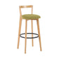 Modern Backrest Armless Counter Stool Wood kitchen Bar Stool with Cushion and Pedal Clearhalo 'Bar Furniture' 'Bar Stools' 'bar_stools' 'furn' 'furn_bar_stools' 'furniture_bar_stools' 'Kitchen & Dining Furniture' 'kitchen&dining_furn' 'kitchen' 'kitchen_furn' Furniture' 4471517