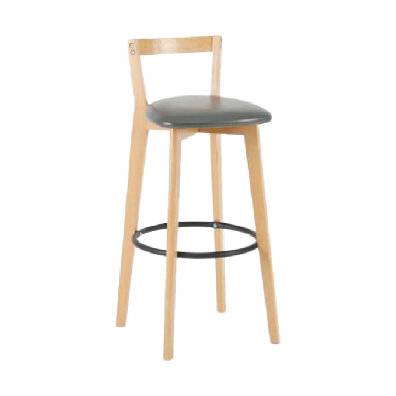 Modern Backrest Armless Counter Stool Wood kitchen Bar Stool with Cushion and Pedal Clearhalo 'Bar Furniture' 'Bar Stools' 'bar_stools' 'furn' 'furn_bar_stools' 'furniture_bar_stools' 'Kitchen & Dining Furniture' 'kitchen&dining_furn' 'kitchen' 'kitchen_furn' Furniture' 4471518