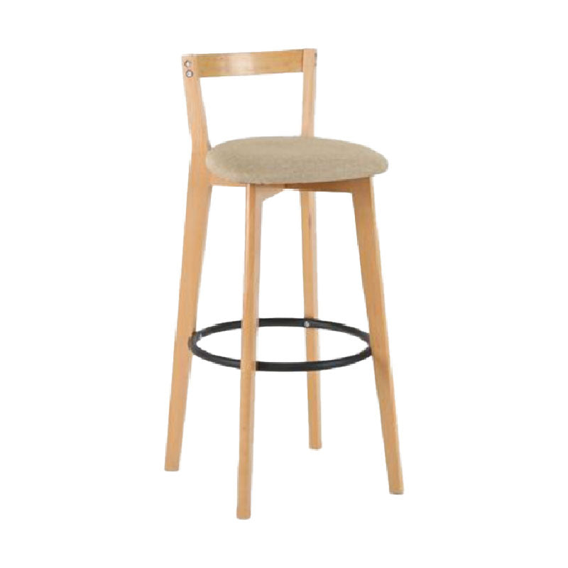 Modern Backrest Armless Counter Stool Wood kitchen Bar Stool with Cushion and Pedal Clearhalo 'Bar Furniture' 'Bar Stools' 'bar_stools' 'furn' 'furn_bar_stools' 'furniture_bar_stools' 'Kitchen & Dining Furniture' 'kitchen&dining_furn' 'kitchen' 'kitchen_furn' Furniture' 4471522