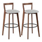 Modern Backrest Armless Counter Stool Wood kitchen Bar Stool with Cushion and Pedal Clearhalo 'Bar Furniture' 'Bar Stools' 'bar_stools' 'furn' 'furn_bar_stools' 'furniture_bar_stools' 'Kitchen & Dining Furniture' 'kitchen&dining_furn' 'kitchen' 'kitchen_furn' Furniture' 4471524
