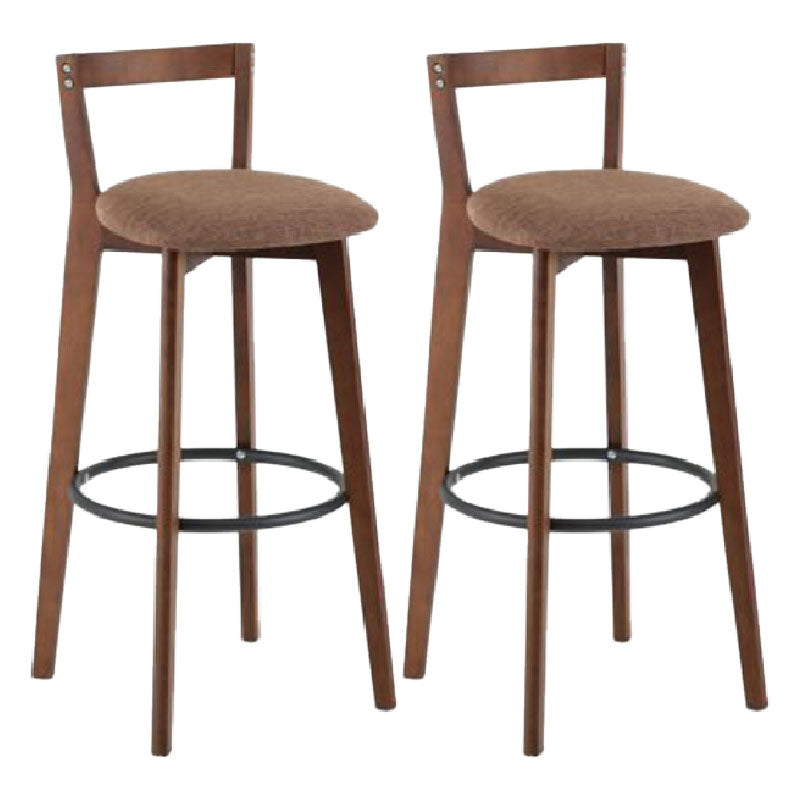 Modern Backrest Armless Counter Stool Wood kitchen Bar Stool with Cushion and Pedal Clearhalo 'Bar Furniture' 'Bar Stools' 'bar_stools' 'furn' 'furn_bar_stools' 'furniture_bar_stools' 'Kitchen & Dining Furniture' 'kitchen&dining_furn' 'kitchen' 'kitchen_furn' Furniture' 4471528