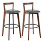 Modern Backrest Armless Counter Stool Wood kitchen Bar Stool with Cushion and Pedal Clearhalo 'Bar Furniture' 'Bar Stools' 'bar_stools' 'furn' 'furn_bar_stools' 'furniture_bar_stools' 'Kitchen & Dining Furniture' 'kitchen&dining_furn' 'kitchen' 'kitchen_furn' Furniture' 4471529