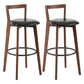 Modern Backrest Armless Counter Stool Wood kitchen Bar Stool with Cushion and Pedal Clearhalo 'Bar Furniture' 'Bar Stools' 'bar_stools' 'furn' 'furn_bar_stools' 'furniture_bar_stools' 'Kitchen & Dining Furniture' 'kitchen&dining_furn' 'kitchen' 'kitchen_furn' Furniture' 4471531