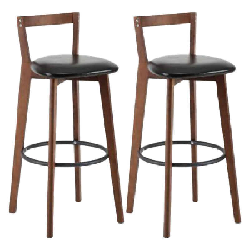 Modern Backrest Armless Counter Stool Wood kitchen Bar Stool with Cushion and Pedal Clearhalo 'Bar Furniture' 'Bar Stools' 'bar_stools' 'furn' 'furn_bar_stools' 'furniture_bar_stools' 'Kitchen & Dining Furniture' 'kitchen&dining_furn' 'kitchen' 'kitchen_furn' Furniture' 4471531