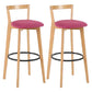 Modern Backrest Armless Counter Stool Wood kitchen Bar Stool with Cushion and Pedal Clearhalo 'Bar Furniture' 'Bar Stools' 'bar_stools' 'furn' 'furn_bar_stools' 'furniture_bar_stools' 'Kitchen & Dining Furniture' 'kitchen&dining_furn' 'kitchen' 'kitchen_furn' Furniture' 4471532