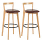 Modern Backrest Armless Counter Stool Wood kitchen Bar Stool with Cushion and Pedal Clearhalo 'Bar Furniture' 'Bar Stools' 'bar_stools' 'furn' 'furn_bar_stools' 'furniture_bar_stools' 'Kitchen & Dining Furniture' 'kitchen&dining_furn' 'kitchen' 'kitchen_furn' Furniture' 4471533