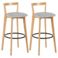 Modern Backrest Armless Counter Stool Wood kitchen Bar Stool with Cushion and Pedal Clearhalo 'Bar Furniture' 'Bar Stools' 'bar_stools' 'furn' 'furn_bar_stools' 'furniture_bar_stools' 'Kitchen & Dining Furniture' 'kitchen&dining_furn' 'kitchen' 'kitchen_furn' Furniture' 4471534