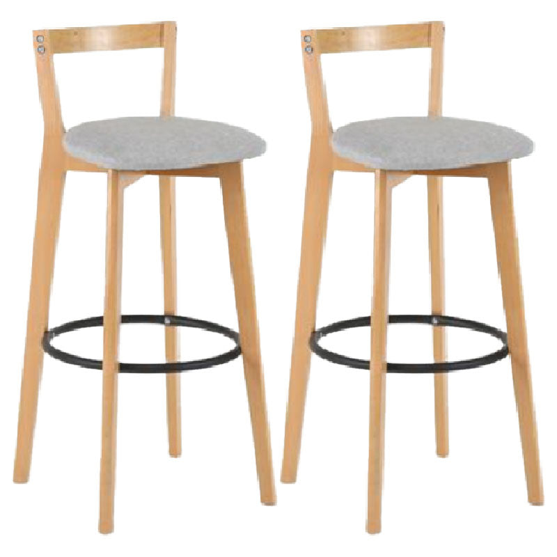 Modern Backrest Armless Counter Stool Wood kitchen Bar Stool with Cushion and Pedal Clearhalo 'Bar Furniture' 'Bar Stools' 'bar_stools' 'furn' 'furn_bar_stools' 'furniture_bar_stools' 'Kitchen & Dining Furniture' 'kitchen&dining_furn' 'kitchen' 'kitchen_furn' Furniture' 4471534