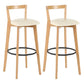 Modern Backrest Armless Counter Stool Wood kitchen Bar Stool with Cushion and Pedal Clearhalo 'Bar Furniture' 'Bar Stools' 'bar_stools' 'furn' 'furn_bar_stools' 'furniture_bar_stools' 'Kitchen & Dining Furniture' 'kitchen&dining_furn' 'kitchen' 'kitchen_furn' Furniture' 4471535