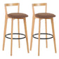 Modern Backrest Armless Counter Stool Wood kitchen Bar Stool with Cushion and Pedal Clearhalo 'Bar Furniture' 'Bar Stools' 'bar_stools' 'furn' 'furn_bar_stools' 'furniture_bar_stools' 'Kitchen & Dining Furniture' 'kitchen&dining_furn' 'kitchen' 'kitchen_furn' Furniture' 4471538