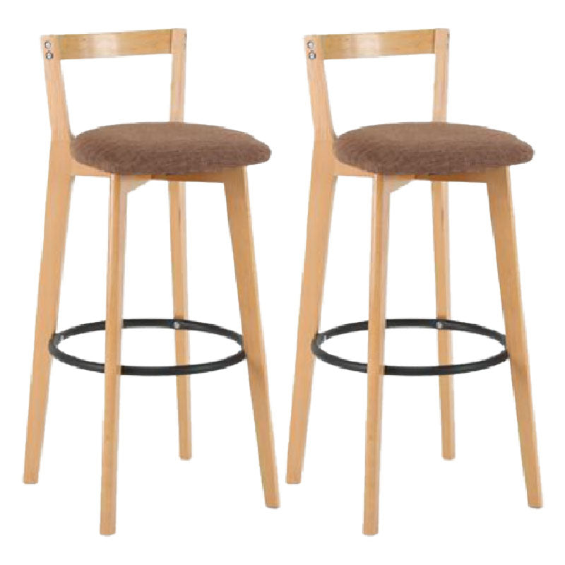 Modern Backrest Armless Counter Stool Wood kitchen Bar Stool with Cushion and Pedal Clearhalo 'Bar Furniture' 'Bar Stools' 'bar_stools' 'furn' 'furn_bar_stools' 'furniture_bar_stools' 'Kitchen & Dining Furniture' 'kitchen&dining_furn' 'kitchen' 'kitchen_furn' Furniture' 4471538