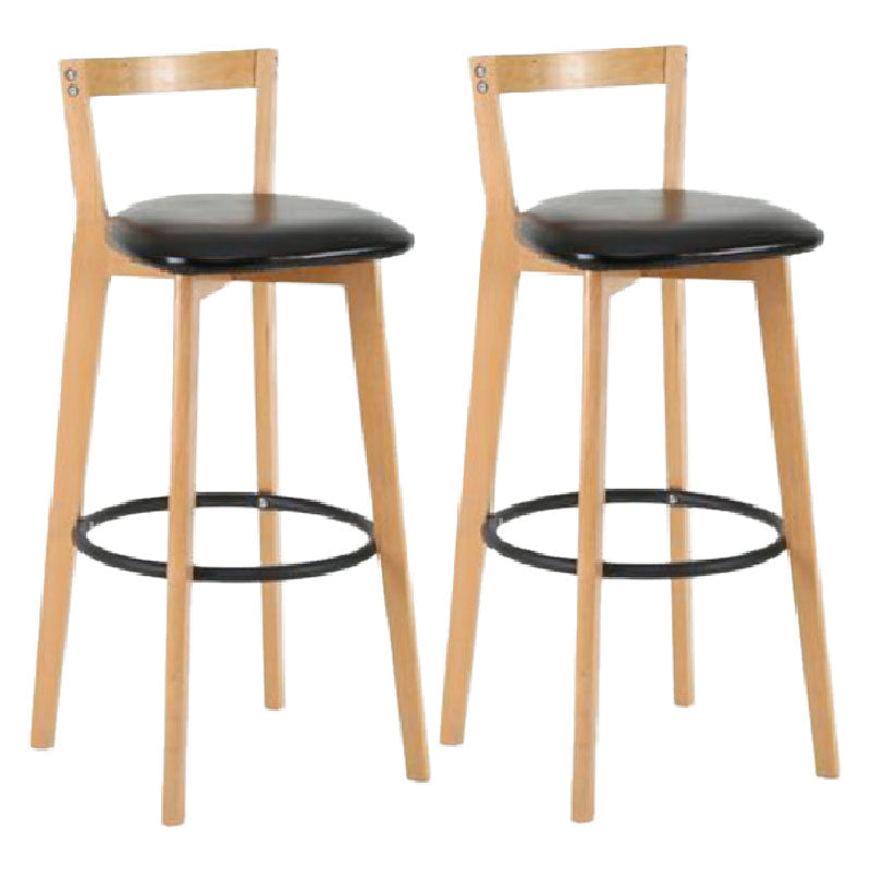Modern Backrest Armless Counter Stool Wood kitchen Bar Stool with Cushion and Pedal Clearhalo 'Bar Furniture' 'Bar Stools' 'bar_stools' 'furn' 'furn_bar_stools' 'furniture_bar_stools' 'Kitchen & Dining Furniture' 'kitchen&dining_furn' 'kitchen' 'kitchen_furn' Furniture' 4471540
