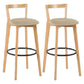 Modern Backrest Armless Counter Stool Wood kitchen Bar Stool with Cushion and Pedal Clearhalo 'Bar Furniture' 'Bar Stools' 'bar_stools' 'furn' 'furn_bar_stools' 'furniture_bar_stools' 'Kitchen & Dining Furniture' 'kitchen&dining_furn' 'kitchen' 'kitchen_furn' Furniture' 4471541