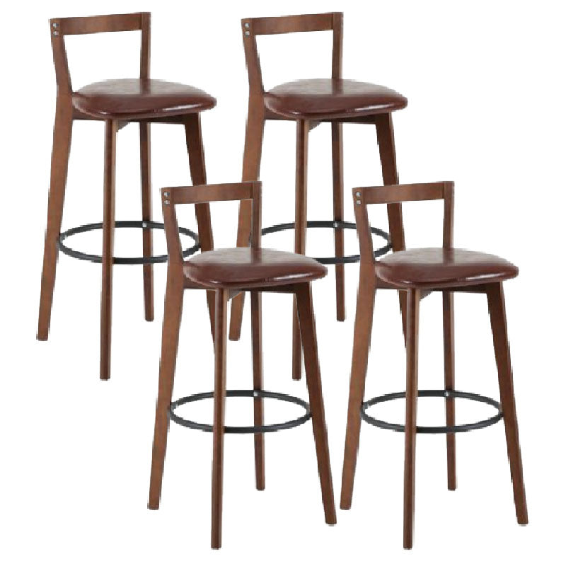 Modern Backrest Armless Counter Stool Wood kitchen Bar Stool with Cushion and Pedal Clearhalo 'Bar Furniture' 'Bar Stools' 'bar_stools' 'furn' 'furn_bar_stools' 'furniture_bar_stools' 'Kitchen & Dining Furniture' 'kitchen&dining_furn' 'kitchen' 'kitchen_furn' Furniture' 4471542