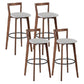 Modern Backrest Armless Counter Stool Wood kitchen Bar Stool with Cushion and Pedal Clearhalo 'Bar Furniture' 'Bar Stools' 'bar_stools' 'furn' 'furn_bar_stools' 'furniture_bar_stools' 'Kitchen & Dining Furniture' 'kitchen&dining_furn' 'kitchen' 'kitchen_furn' Furniture' 4471543