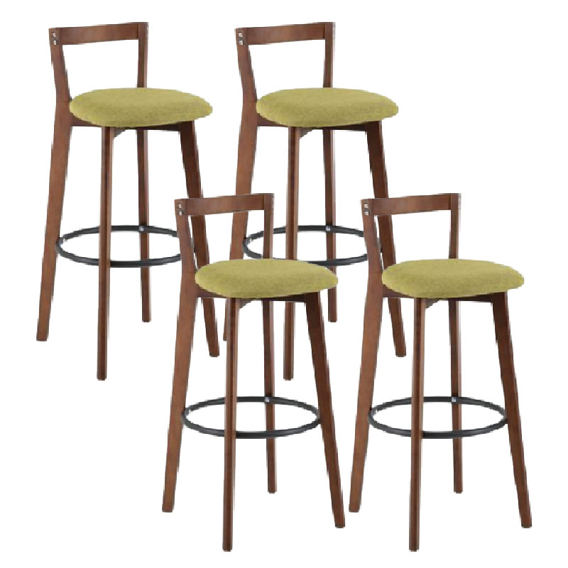 Modern Backrest Armless Counter Stool Wood kitchen Bar Stool with Cushion and Pedal Clearhalo 'Bar Furniture' 'Bar Stools' 'bar_stools' 'furn' 'furn_bar_stools' 'furniture_bar_stools' 'Kitchen & Dining Furniture' 'kitchen&dining_furn' 'kitchen' 'kitchen_furn' Furniture' 4471545