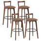 Modern Backrest Armless Counter Stool Wood kitchen Bar Stool with Cushion and Pedal Clearhalo 'Bar Furniture' 'Bar Stools' 'bar_stools' 'furn' 'furn_bar_stools' 'furniture_bar_stools' 'Kitchen & Dining Furniture' 'kitchen&dining_furn' 'kitchen' 'kitchen_furn' Furniture' 4471547