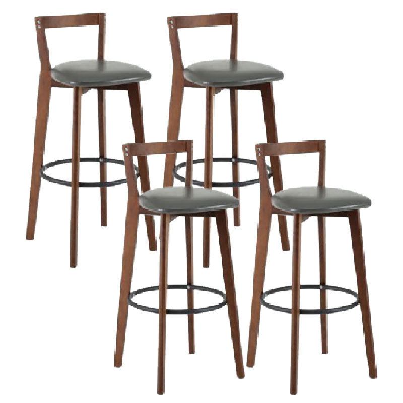 Modern Backrest Armless Counter Stool Wood kitchen Bar Stool with Cushion and Pedal Clearhalo 'Bar Furniture' 'Bar Stools' 'bar_stools' 'furn' 'furn_bar_stools' 'furniture_bar_stools' 'Kitchen & Dining Furniture' 'kitchen&dining_furn' 'kitchen' 'kitchen_furn' Furniture' 4471548