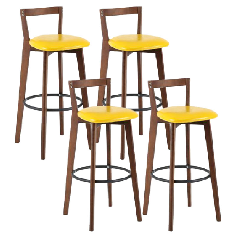 Modern Backrest Armless Counter Stool Wood kitchen Bar Stool with Cushion and Pedal Clearhalo 'Bar Furniture' 'Bar Stools' 'bar_stools' 'furn' 'furn_bar_stools' 'furniture_bar_stools' 'Kitchen & Dining Furniture' 'kitchen&dining_furn' 'kitchen' 'kitchen_furn' Furniture' 4471549