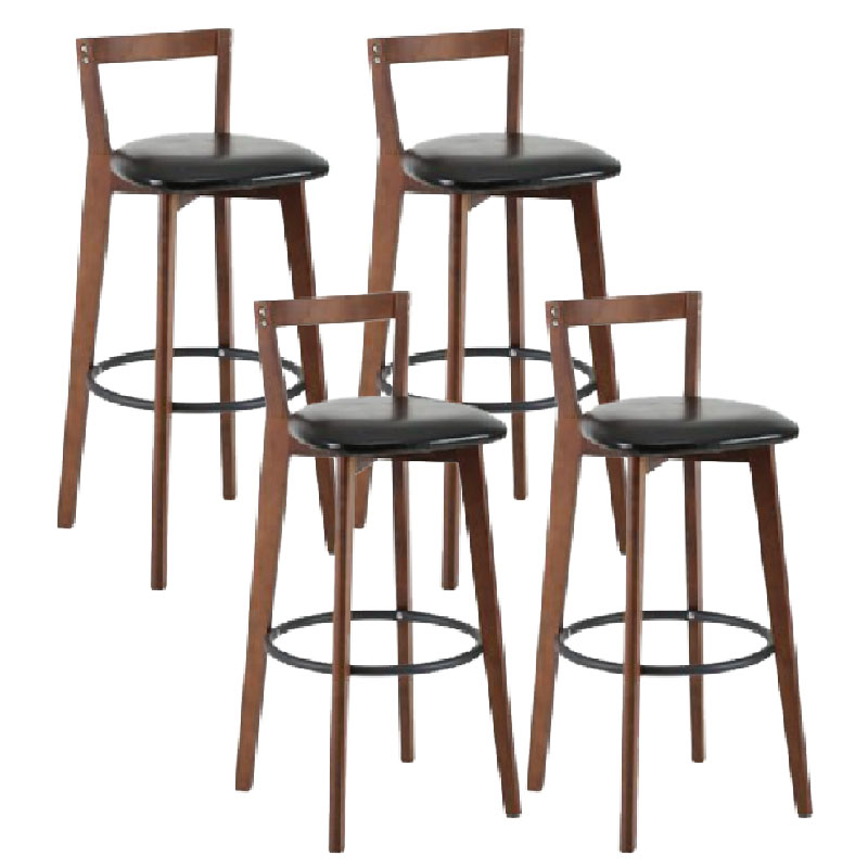 Modern Backrest Armless Counter Stool Wood kitchen Bar Stool with Cushion and Pedal Clearhalo 'Bar Furniture' 'Bar Stools' 'bar_stools' 'furn' 'furn_bar_stools' 'furniture_bar_stools' 'Kitchen & Dining Furniture' 'kitchen&dining_furn' 'kitchen' 'kitchen_furn' Furniture' 4471550