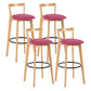 Modern Backrest Armless Counter Stool Wood kitchen Bar Stool with Cushion and Pedal Clearhalo 'Bar Furniture' 'Bar Stools' 'bar_stools' 'furn' 'furn_bar_stools' 'furniture_bar_stools' 'Kitchen & Dining Furniture' 'kitchen&dining_furn' 'kitchen' 'kitchen_furn' Furniture' 4471551