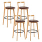 Modern Backrest Armless Counter Stool Wood kitchen Bar Stool with Cushion and Pedal Clearhalo 'Bar Furniture' 'Bar Stools' 'bar_stools' 'furn' 'furn_bar_stools' 'furniture_bar_stools' 'Kitchen & Dining Furniture' 'kitchen&dining_furn' 'kitchen' 'kitchen_furn' Furniture' 4471552