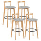Modern Backrest Armless Counter Stool Wood kitchen Bar Stool with Cushion and Pedal Clearhalo 'Bar Furniture' 'Bar Stools' 'bar_stools' 'furn' 'furn_bar_stools' 'furniture_bar_stools' 'Kitchen & Dining Furniture' 'kitchen&dining_furn' 'kitchen' 'kitchen_furn' Furniture' 4471553