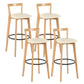 Modern Backrest Armless Counter Stool Wood kitchen Bar Stool with Cushion and Pedal Clearhalo 'Bar Furniture' 'Bar Stools' 'bar_stools' 'furn' 'furn_bar_stools' 'furniture_bar_stools' 'Kitchen & Dining Furniture' 'kitchen&dining_furn' 'kitchen' 'kitchen_furn' Furniture' 4471554