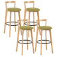 Modern Backrest Armless Counter Stool Wood kitchen Bar Stool with Cushion and Pedal Clearhalo 'Bar Furniture' 'Bar Stools' 'bar_stools' 'furn' 'furn_bar_stools' 'furniture_bar_stools' 'Kitchen & Dining Furniture' 'kitchen&dining_furn' 'kitchen' 'kitchen_furn' Furniture' 4471555
