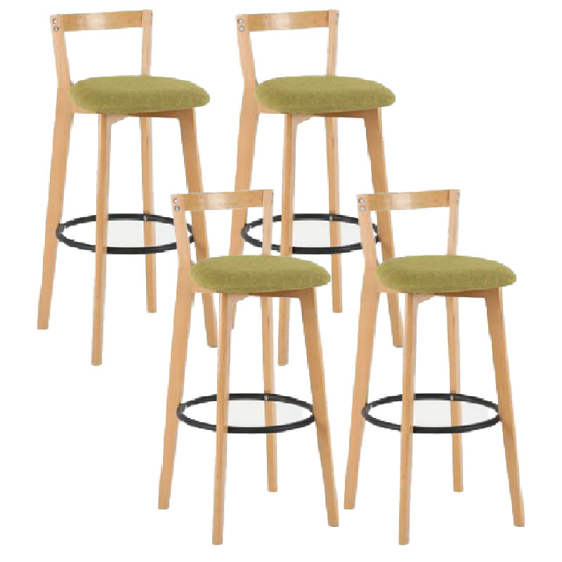Modern Backrest Armless Counter Stool Wood kitchen Bar Stool with Cushion and Pedal Clearhalo 'Bar Furniture' 'Bar Stools' 'bar_stools' 'furn' 'furn_bar_stools' 'furniture_bar_stools' 'Kitchen & Dining Furniture' 'kitchen&dining_furn' 'kitchen' 'kitchen_furn' Furniture' 4471555