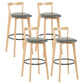 Modern Backrest Armless Counter Stool Wood kitchen Bar Stool with Cushion and Pedal Clearhalo 'Bar Furniture' 'Bar Stools' 'bar_stools' 'furn' 'furn_bar_stools' 'furniture_bar_stools' 'Kitchen & Dining Furniture' 'kitchen&dining_furn' 'kitchen' 'kitchen_furn' Furniture' 4471556