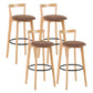Modern Backrest Armless Counter Stool Wood kitchen Bar Stool with Cushion and Pedal Clearhalo 'Bar Furniture' 'Bar Stools' 'bar_stools' 'furn' 'furn_bar_stools' 'furniture_bar_stools' 'Kitchen & Dining Furniture' 'kitchen&dining_furn' 'kitchen' 'kitchen_furn' Furniture' 4471557