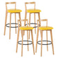 Modern Backrest Armless Counter Stool Wood kitchen Bar Stool with Cushion and Pedal Clearhalo 'Bar Furniture' 'Bar Stools' 'bar_stools' 'furn' 'furn_bar_stools' 'furniture_bar_stools' 'Kitchen & Dining Furniture' 'kitchen&dining_furn' 'kitchen' 'kitchen_furn' Furniture' 4471558