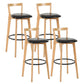 Modern Backrest Armless Counter Stool Wood kitchen Bar Stool with Cushion and Pedal Clearhalo 'Bar Furniture' 'Bar Stools' 'bar_stools' 'furn' 'furn_bar_stools' 'furniture_bar_stools' 'Kitchen & Dining Furniture' 'kitchen&dining_furn' 'kitchen' 'kitchen_furn' Furniture' 4471559