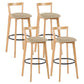 Modern Backrest Armless Counter Stool Wood kitchen Bar Stool with Cushion and Pedal Clearhalo 'Bar Furniture' 'Bar Stools' 'bar_stools' 'furn' 'furn_bar_stools' 'furniture_bar_stools' 'Kitchen & Dining Furniture' 'kitchen&dining_furn' 'kitchen' 'kitchen_furn' Furniture' 4471560