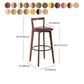 Modern Backrest Armless Counter Stool Wood kitchen Bar Stool with Cushion and Pedal Clearhalo 'Bar Furniture' 'Bar Stools' 'bar_stools' 'furn' 'furn_bar_stools' 'furniture_bar_stools' 'Kitchen & Dining Furniture' 'kitchen&dining_furn' 'kitchen' 'kitchen_furn' Furniture' 4471561