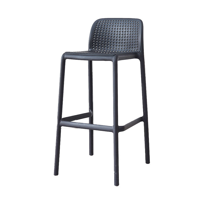 Contemporary Plastic Barstool Bristol Bar Stool with Footrest and Low Back Black 1 Piece Bar Stool(30"H) Clearhalo 'Bar Furniture' 'Bar Stools' 'bar_stools' 'furn' 'furn_bar_stools' 'furniture_bar_stools' 'Kitchen & Dining Furniture' 'kitchen&dining_furn' 'kitchen' 'kitchen_furn' Furniture' 4471564