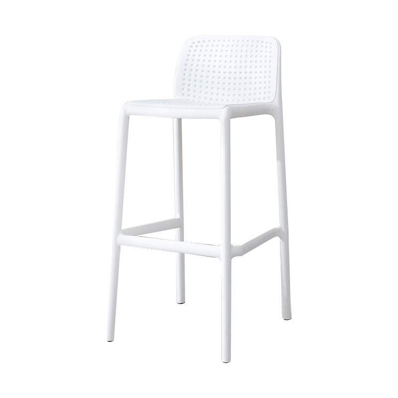 Contemporary Plastic Barstool Bristol Bar Stool with Footrest and Low Back White 1 Piece Counter Stool(26"H) Clearhalo 'Bar Furniture' 'Bar Stools' 'bar_stools' 'furn' 'furn_bar_stools' 'furniture_bar_stools' 'Kitchen & Dining Furniture' 'kitchen&dining_furn' 'kitchen' 'kitchen_furn' Furniture' 4471566